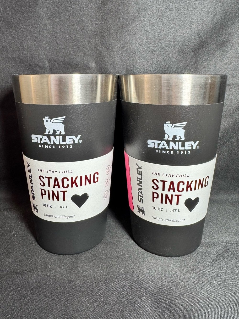 ✨🆕 2 Stanley Black 16 oz Adventure Stainless Steel Everyday Stacking Pints